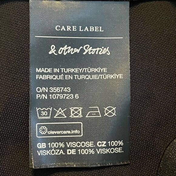 & Other Stories Stockholm Atelier Flare Trousers Black Crepe Knit Pull-On Split - Picture 9 of 13